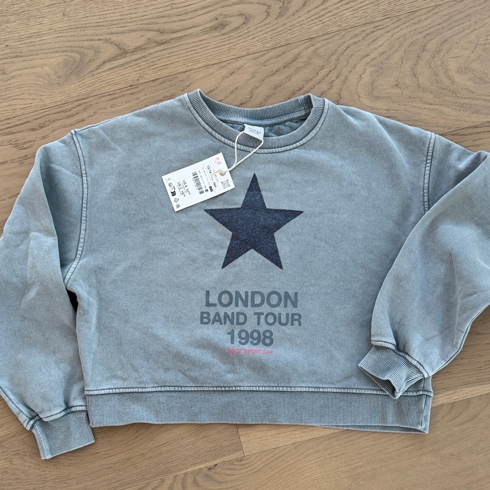 Zara Gray Star Kids Sweatshirt